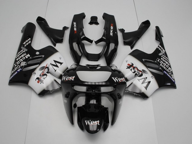 1994-1997 Noir Blanc West Kawasaki ZX9R Carénage Moto 1994-1997 Noir Blanc West Kawasaki ZX9R Carénage Moto
