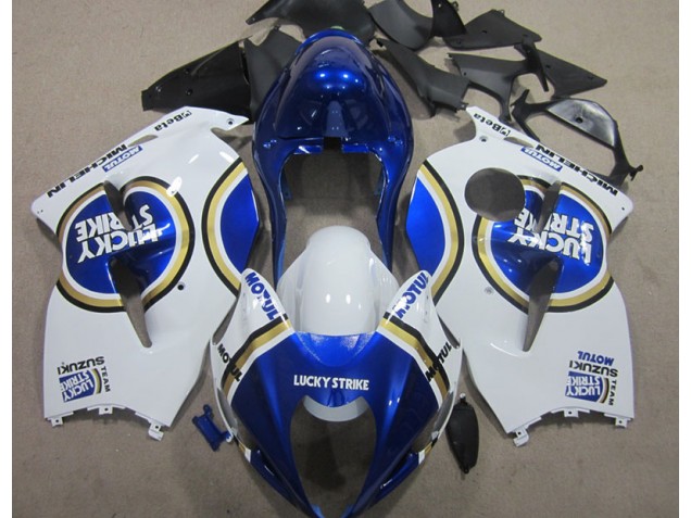 1996-2007 Blanc Lucky Strike Bleu Motul Suzuki GSXR 1300 Hayabusa Carénage Moto 1996-2007 Blanc Lucky Strike Bleu Motul Suzuki GSXR 1300 Hayabusa Carénage Moto