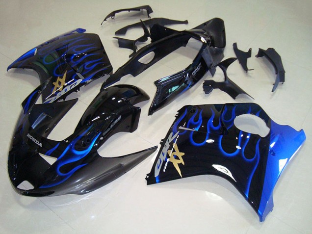 1996-2007 Noir Bleu Flamme Honda CBR1100XX Blackbird Carénage Moto 1996-2007 Noir Bleu Flamme Honda CBR1100XX Blackbird Carénage Moto