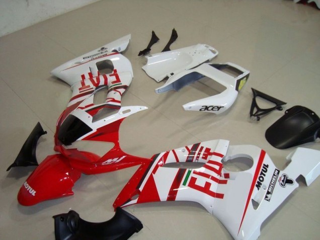 1998-2002 Blanc Rouge Fiat Motul Acer Yamaha YZF R6 Carénage Moto 1998-2002 Blanc Rouge Fiat Motul Acer Yamaha YZF R6 Carénage Moto