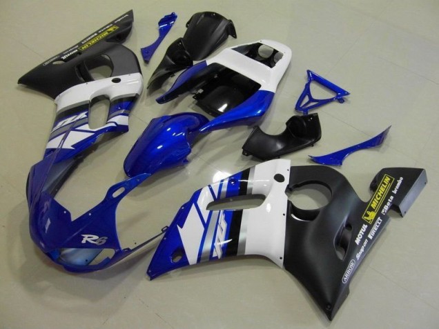 1998-2002 Bleu Blanc et Noir Yamaha YZF R6 Carénage Moto 1998-2002 Bleu Blanc et Noir Yamaha YZF R6 Carénage Moto