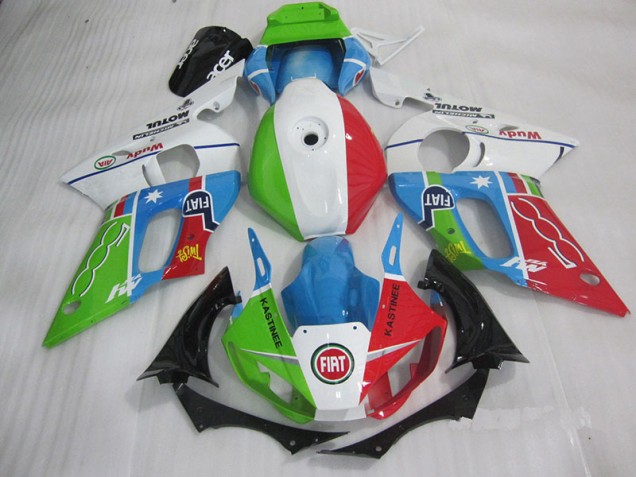 1998-2002 Bleu Rouge Fiat Kastinee Yamaha YZF R6 Carénage Moto 1998-2002 Bleu Rouge Fiat Kastinee Yamaha YZF R6 Carénage Moto