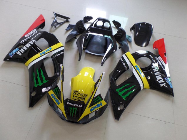 1998-2002 Noir Jaune Monster Yamaha YZF R6 Carénage Moto 1998-2002 Noir Jaune Monster Yamaha YZF R6 Carénage Moto