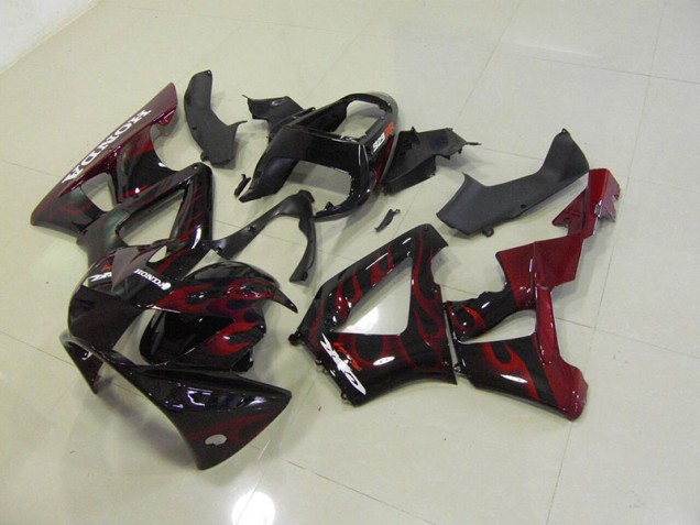 2000-2001 Noir Rouge Flamme Honda CBR900RR 929 Carénage Moto 2000-2001 Noir Rouge Flamme Honda CBR900RR 929 Carénage Moto