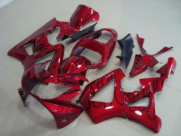 2000-2001 Rouge Noir Flamme Honda CBR900RR 929 Carénage Moto 2000-2001 Rouge Noir Flamme Honda CBR900RR 929 Carénage Moto