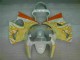 2000-2002 Blanc Jaune Flamme Kawasaki ZX6R Carénage Moto 2000-2002 Blanc Jaune Flamme Kawasaki ZX6R Carénage Moto
