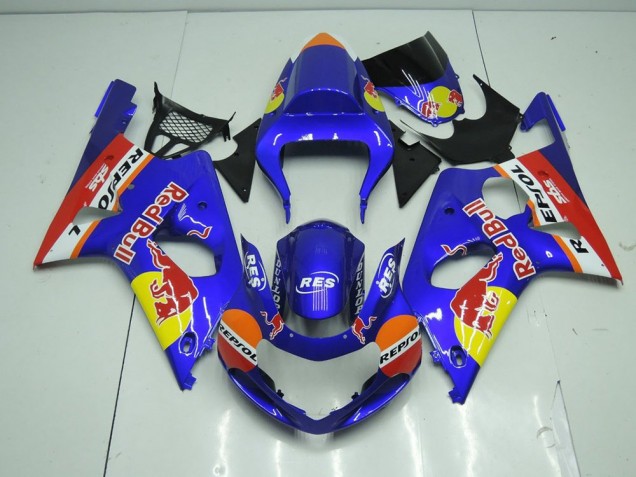 2000-2002 Bleu Red Bull Suzuki GSXR 1000 Carénage Moto 2000-2002 Bleu Red Bull Suzuki GSXR 1000 Carénage Moto