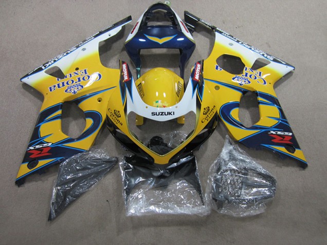 2000-2002 Jaune Bleu Corona Extra Suzuki GSXR 1000 Carénage Moto 2000-2002 Jaune Bleu Corona Extra Suzuki GSXR 1000 Carénage Moto