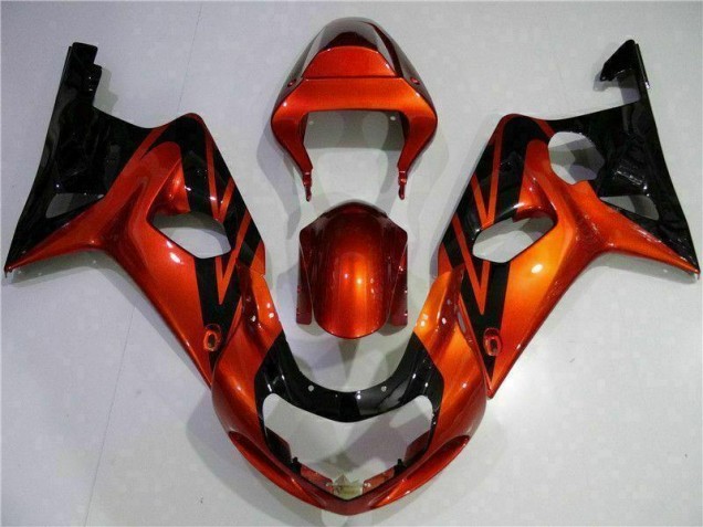 2000-2002 Orange Noir Suzuki GSXR 1000 Carénage Moto 2000-2002 Orange Noir Suzuki GSXR 1000 Carénage Moto