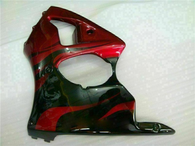 2000-2002 Rouge Noir Kawasaki ZX6R Carénage Moto 2000-2002 Rouge Noir Kawasaki ZX6R Carénage Moto