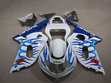 2001-2003 Blanc Bleu Flamme Suzuki GSXR 750 Carénage Moto