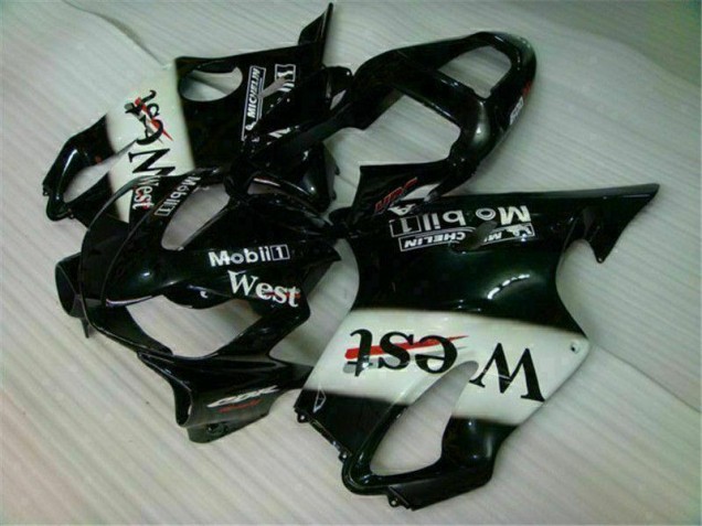 2001-2003 Blanc Noir West Honda CBR600 F4i Carénage Moto 2001-2003 Blanc Noir West Honda CBR600 F4i Carénage Moto