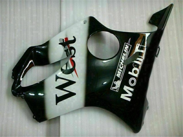 2001-2003 Blanc Noir West Honda CBR600 F4i Carénage Moto 2001-2003 Blanc Noir West Honda CBR600 F4i Carénage Moto