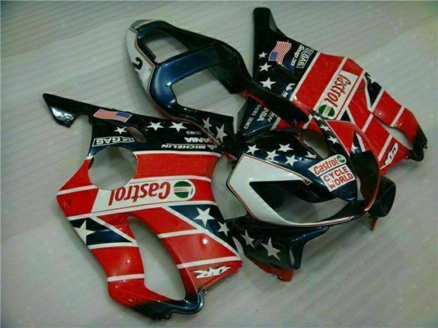 2001-2003 Rouge Blanc Bleu Castrol Cycle World Honda CBR600 F4i Carénage Moto 2001-2003 Rouge Blanc Bleu Castrol Cycle World Honda CBR600 F4i Carénage Moto