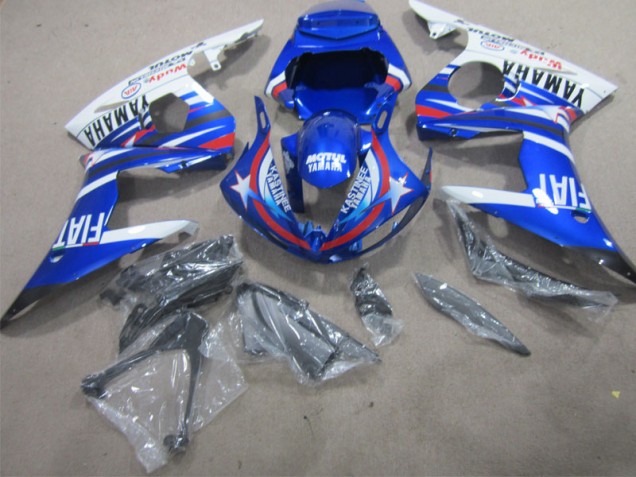 2002-2003 Bleu Blanc Motul Fiat Yamaha YZF R1 Carénages Moto 2002-2003 Bleu Blanc Motul Fiat Yamaha YZF R1 Carénages Moto