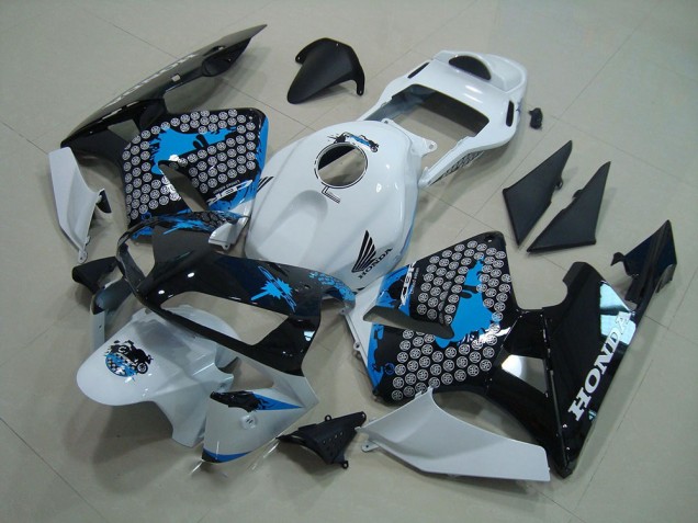 2003-2004 Blanc Noir Bleu Honda CBR600RR Carénage Moto 2003-2004 Blanc Noir Bleu Honda CBR600RR Carénage Moto