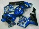 2003-2004 Bleu avec Argent Flamme Honda CBR600RR Carénage Moto 2003-2004 Bleu avec Argent Flamme Honda CBR600RR Carénage Moto
