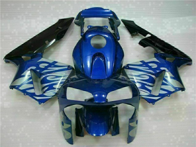 2003-2004 Bleu avec Argent Flamme Honda CBR600RR Carénage Moto 2003-2004 Bleu avec Argent Flamme Honda CBR600RR Carénage Moto