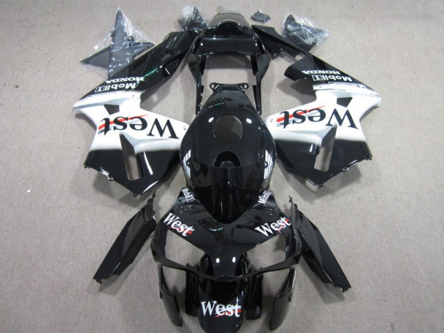 2003-2004 West Blanc Noir Honda CBR600RR Carénage Moto 2003-2004 West Blanc Noir Honda CBR600RR Carénage Moto