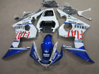 2003-2005 Blanc Bleu Motul Fiat Yamaha YZF R6 Carénage Moto