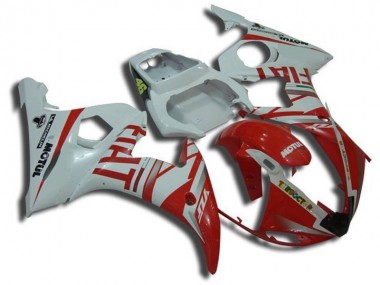 2003-2005 Blanc Motul Rouge Fiat Yamaha YZF R6 Carénage Moto