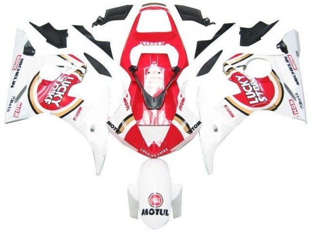 2003-2005 Blanc Rouge Lucky Strike Yamaha YZF R6 Carénage Moto 2003-2005 Blanc Rouge Lucky Strike Yamaha YZF R6 Carénage Moto