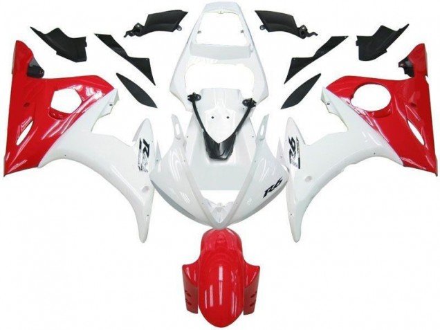 2003-2005 Blanc Rouge Yamaha YZF R6 Carénage Moto 2003-2005 Blanc Rouge Yamaha YZF R6 Carénage Moto