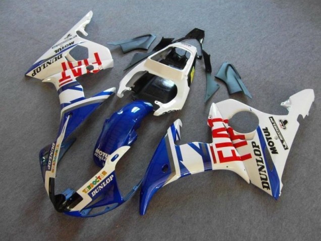 2003-2005 Bleu Blanc Fiat Yamaha YZF R6 Carénage Moto 2003-2005 Bleu Blanc Fiat Yamaha YZF R6 Carénage Moto
