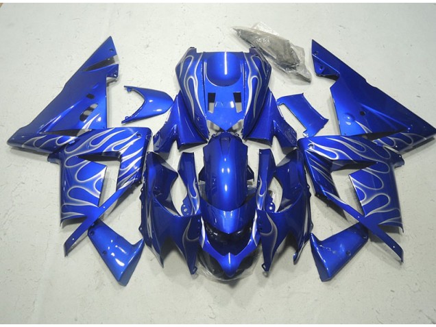 2003-2005 Bleu Blanc Flamme Kawasaki ZX10R Carénage Moto 2003-2005 Bleu Blanc Flamme Kawasaki ZX10R Carénage Moto