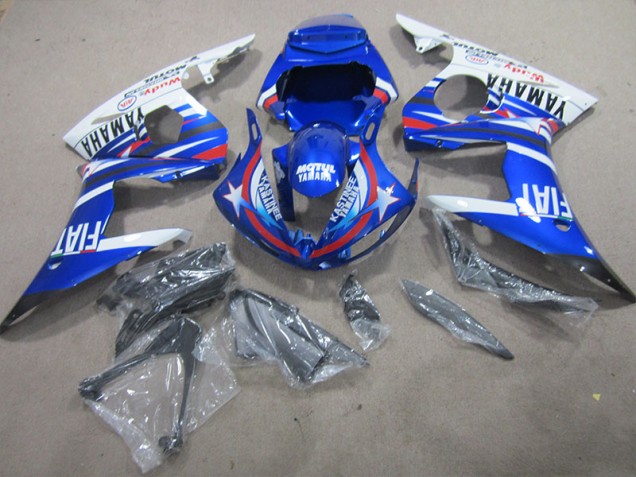 2003-2005 Bleu Blanc Motul Fiat Yamaha YZF R6 Carénages Moto 2003-2005 Bleu Blanc Motul Fiat Yamaha YZF R6 Carénages Moto