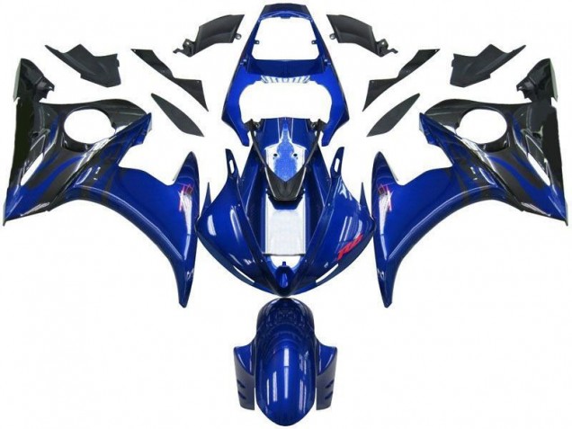2003-2005 Bleu Noir Yamaha YZF R6 Carénage Moto 2003-2005 Bleu Noir Yamaha YZF R6 Carénage Moto