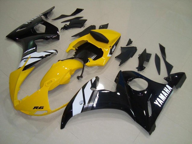 2003-2005 Jaune Noir Yamaha YZF R6 Carénage Moto
