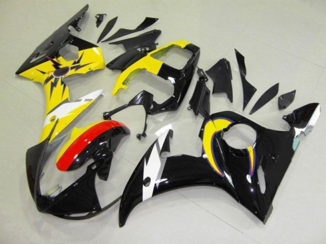 2003-2005 Moon Noir Jaune Yamaha YZF R6 Carénage Moto 2003-2005 Moon Noir Jaune Yamaha YZF R6 Carénage Moto