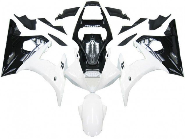 2003-2005 Noir Blanc Yamaha YZF R6 Carénage Moto 2003-2005 Noir Blanc Yamaha YZF R6 Carénage Moto