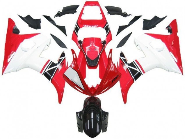 2003-2005 Rouge Blanc Noir Yamaha YZF R6 Carénages Moto