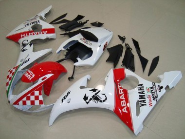 2003-2005 Rouge Blanc Yamaha YZF R6 Kit Carénages Motos Complet