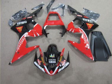2003-2005 Rouge Noir Santander Yamaha YZF R6 Carénage Moto