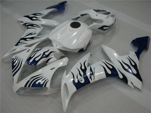 2004-2006 Blanc Bleu Flamme Yamaha YZF R1 Carénage Moto 2004-2006 Blanc Bleu Flamme Yamaha YZF R1 Carénage Moto
