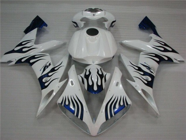 2004-2006 Blanc Bleu Flamme Yamaha YZF R1 Carénage Moto 2004-2006 Blanc Bleu Flamme Yamaha YZF R1 Carénage Moto