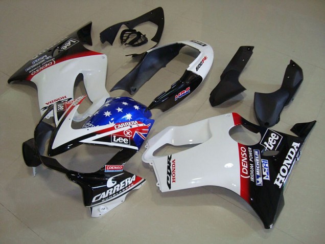 2004-2007 Blanc Bleu DENSO HRC Carrera Honda CBR600 F4i Carénage Moto 2004-2007 Blanc Bleu DENSO HRC Carrera Honda CBR600 F4i Carénage Moto