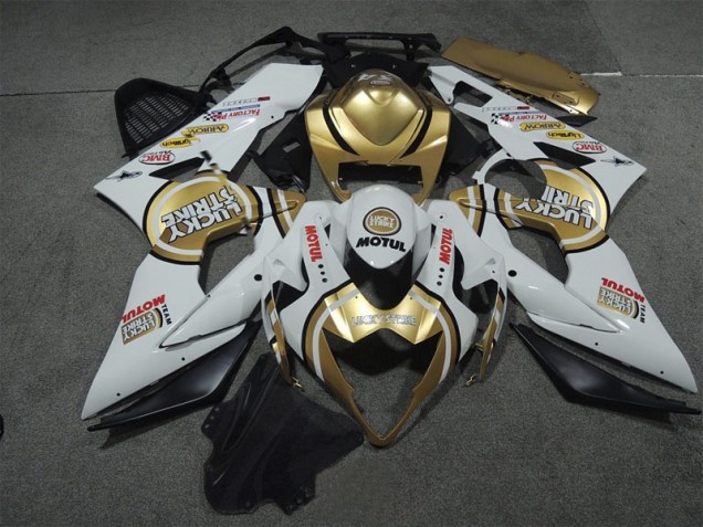 2005-2006 Blanc Or Lucky Strike Motul Suzuki GSXR 1000 Carénage Moto 2005-2006 Blanc Or Lucky Strike Motul Suzuki GSXR 1000 Carénage Moto
