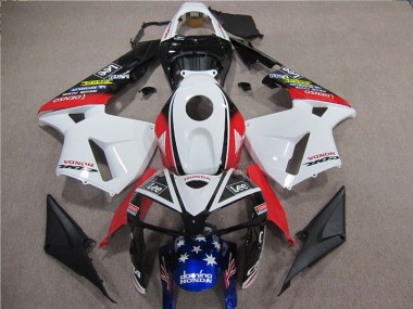 2005-2006 Blanc Rouge Bleu Lee Honda CBR600RR Carénage Moto