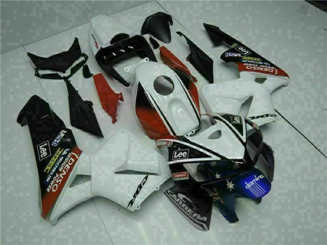 2005-2006 Blanc Rouge Noir Lee Honda CBR600RR Carénage Moto 2005-2006 Blanc Rouge Noir Lee Honda CBR600RR Carénage Moto