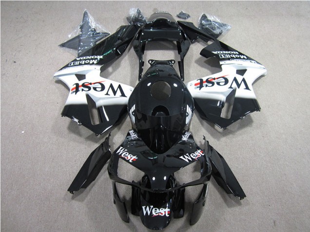 2005-2006 Noir Blanc West Honda CBR600RR Carénage Moto 2005-2006 Noir Blanc West Honda CBR600RR Carénage Moto
