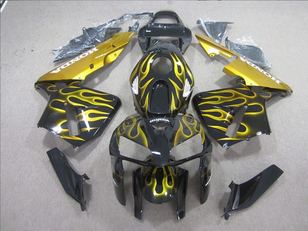 2005-2006 Noir Jaune Flamme Honda CBR600RR Carénage Moto 2005-2006 Noir Jaune Flamme Honda CBR600RR Carénage Moto