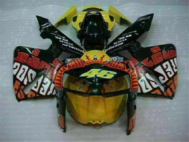 2005-2006 Noir Rouge Jaune 46 Honda CBR600RR Carénage Moto 2005-2006 Noir Rouge Jaune 46 Honda CBR600RR Carénage Moto