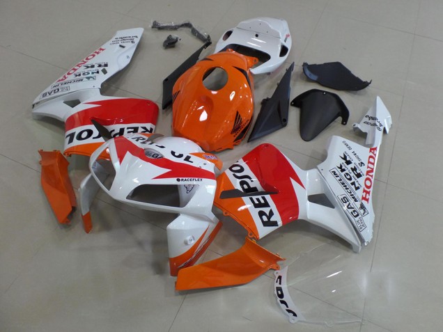 2005-2006 Orange Blanc Repsol Honda CBR600RR Carénage Moto 2005-2006 Orange Blanc Repsol Honda CBR600RR Carénage Moto