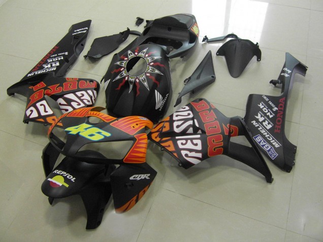2005-2006 Rossi Noir Mat Honda CBR600RR Carénage Moto 2005-2006 Rossi Noir Mat Honda CBR600RR Carénage Moto