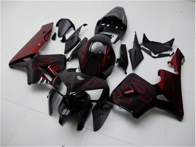 2005-2006 Rouge Flamme Noir Honda CBR600RR Carénage Moto 2005-2006 Rouge Flamme Noir Honda CBR600RR Carénage Moto