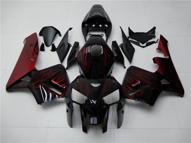 2005-2006 Rouge Flamme Noir Honda CBR600RR Carénage Moto 2005-2006 Rouge Flamme Noir Honda CBR600RR Carénage Moto